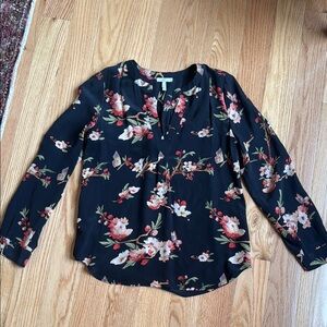 Joie Floral Black Blouse